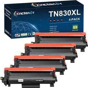 Compatible TN830XL Toner for Brother Printer Replacement for Brother TN830XL Toner TN-830XL TN830 XL/V/R Toner Cartridge for HL-L2460DW DCP-L2640DW HL-L2405W HL-L2400D MFC-L2820DW HL-L2480DW (4 Pack)