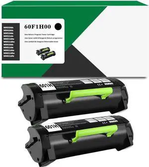 60F1H00 601H Toner Cartridge 2 Black Replacement for Lexmark 601H 60F1H00 10,500 High Page Yield for MX310dn MX611de MX511de MX410de MX611dhe MX610de MX511dhe MX510de MX511dte MX611dte MX611dfe