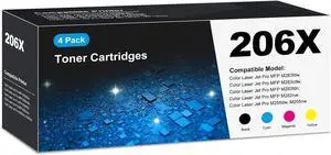 206X Toner Cartridges M283fdw for HP 206X 206A Toner Cartridges 4 Pack, Laser Jet M283cdw Toner Cartridge, HP206A HP206X 206 Toner for Color Laser Jet Pro MFP M255dw M283cdw M283fdn M282nw M255nw