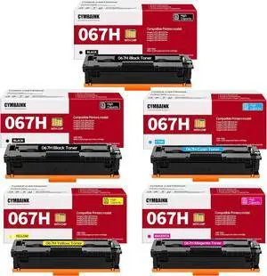 5 Pack Set 067H 067 MF656Cdw Toner Cartridge Compatible Replacement for Canon 067H 067 for Canon imageCLASS LBP633Cdw LBP632Cdw MF653Cdw MF654Cdw MF656Cdw Printe2 Black, 1 Cyan, 1 Yellow, 1 Magenta