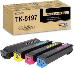 TK-5197 TK5197 Toner Cartridge High Capacity 4Pack Compatible TK-5197K TK-5197C TK-5197M TK-5197Y Toner Cartridge Replacement for Kyocera TASKalfa 306ci 307ci 308ci Copystar CS306ci CS307ci CS308ci