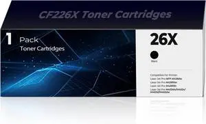 26X CF226X Black Toner Cartridges for HP 26X CF226X 26A Toner Cartridge Replacement for Laser Jet pro M402d M402dw M402dne for Laser Jet Pro MFP MFP M426dw M426fdw M427dw Printer (1 Black, 1-Pack)