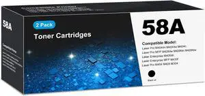 CF258A 58A Toner Cartridges Black (2-Pack) for HP 58A 58X CF258X, Laser Jet M404dn M428fdw Toner Cartridges, CF258 for Laser Jet Enterprise M404dn M404dw M404n M428dw M428fdn MFP M304 M406dn M430f