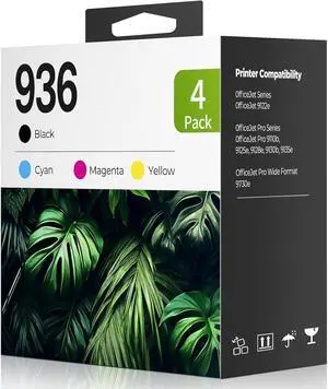 936 Ink Cartridges OfficeJet Pro 9125e 9135e 9730e Compatible with 936 Ink Cartridges Combo Pack for OfficeJet Pro 9125e 9135e 9110b 9730e 9130b 9128e 9122e 9125 9135 9730 e 9110 9130 b Printer