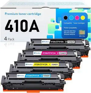 410A Toner Cartridges 4 Pack High Yield (BK/C/M/Y) Replacement for HP 410A Toner Color Laserjet Pro MFP M477fdw M477fdn M477fnw M452dw M452dn M452nw M477 M452 Printer CF410A CF411A CF412A CF413A