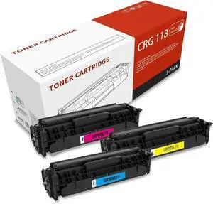 3-Pack C/M/Y CRG 118 High Yield Toner Cartridge Compatible for Canon CRG 118 Color imageCLASS MF8380Cdw MF8350Cdn/Cn/C LBP7200C/Cd/Cn/Cdn LBP7210Cdn LBP7600C LBP7660Cdn LBP7680Cx MF8580CDW Printer