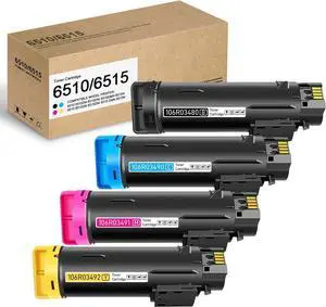 Workcenter 6515 Phaser 6510 Extra High Toner Cartridge (4-Pack,Black/Cyan/Magenta/Yellow), 106R03490 106R03491 106R03492 106R03480 Toner Replacement for Xerox WorkCentre 6515 Phaser 6510 Printer