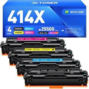 414X Toner Cartridge Set 4-Pack Replacement for HP 414X W2020X W2021X W2022X W2023X Compatible for HP Color Laserjet Pro MFP M479fdw M479fnw M479dw M454dw M454dn M454nw Enterprise M480f M455dn Printer