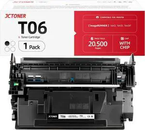 T06 Black Toner Cartridge 1-Pack with chip High Yield Replacement for Canon T06 T06L 3526C001AA Toner Compatible with Canon imageRunner 1643i 1643iF 1643P X MF1643i II MF1643iF Printer Ink All-in-One