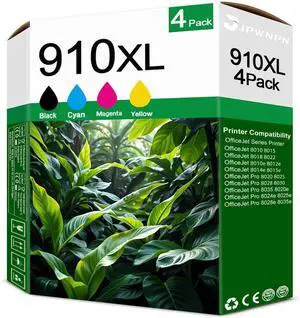 910XL Ink Cartridge High Yield Replacement for HP 910XL Ink Cartridges Combo Pack 910XL Work for OfficeJet 8010 8015 8018 Pro 8020 8025 8028 8030 8035 Printer (4-Pack, Black, Cyan, Yellow, Magenta)