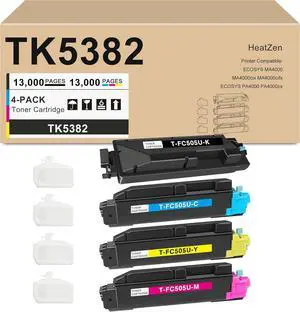 TK5382 Toner Cartridge Set (4-Pack, KCMY) High Yield Replacement for Kyocera 1T02Z00US0 1T02Z0CUS0 1T02Z0BUS0 1T02Z0AUS0 Toner for ECOSYS MA4000 MA4000cix MA4000cifx PA4000 PA4000cx Printer Ink