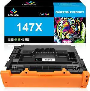 LeciRoba 25,500-Pages 147X Black High-yield Toner Cartridge Replacement for HP 147X W1470X Laserjet Enterprise M611 M611dn M611x M612 M612dn M612x MFP M634 M634h M635 M635fht M635h M636 M636fh, 1-Pack