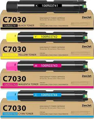 VersaLink C7020 C7025 C7030 Toner Cartridges Replacement for Xerox 106R03737 106R03740 106R03739 106R03738 Toner Cartridge for VersaLink C7020 C7025 C7030 Printer Ink 4Pack (Black Cyan Magenta Yellow)