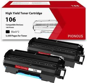 106 Black Toner Cartridge: 2-Pack Compatible CRG106 Tone Cartridge Replacement for Canon 106 Toner Cartridge with imageCLASS MF6540 MF6590 MF6595 MF6595CX MF6530 MF6550 Printer [5,500 Pages/Pack]