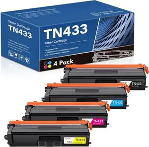 TN433 Toner Cartridges High Yield Replacement for Brother TN433 TN-433 Toner Cartridges for HL-L8260CDW HL-L8360CDW MFC-L8610CDW MFC-L8895CDW MFC-L8900CDW Printer (4Pack, Black/Cyan/Magenta/Yellow)