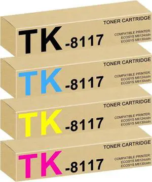 TK-8117 Toner Cartridge High Yield TK8117 Toner Replacement for Kyocera TK-8117 TK-8117K TK-8117M TK-8117C TK-8117Y for ECOSYS M8124cidn ECOSYS M8130cidn, 1T02P30US0 1T02P3BUS0 1T02P3AUS0 1T02P3CUS0