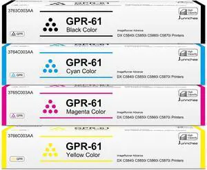 GPR61 GPR-61 High Yield Toner Cartridges Replacement for Canon ImageRUNNER Advance DX C5840i C5850i C5860i C5870i Printer Ink 3763C003AA 3764C003AA 3765C003AA 3766C003AA (Black Cyan Magenta Yellow)