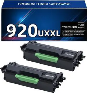 TN920UXXL Black Ultra High Yield Printer Toner Cartridge Compatible for Brother TN920UXXL TN-920UXXL for HL-L5210DN, HL-L5210DW, HL-L5210DWT, HL-L5215DW, HL-L6210DW, HL-L6210DWT, HL-L6310DW - 2 Pack