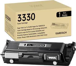 Phaser 3330 WorkCentre 3335 3345 Toner Cartridges Extra High Capacity 106R03624 Replacement for Xerox Phaser 3330DNI 3330 WorkCentre 3345 3335 3345DNI 3335DNI Printer Ink Black, 1-Pack (15,000 Pages)