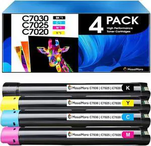 MasaiMara C7030 C7025 C7020 Compatible Toner Cartridges Replacement for Xerox 106R03737 106R03740 106R03739 106R03738 for Xerox Versalink C7020 C7025 C7030 Printer (Black Cyan Magenta Yellow, 4-Pack)