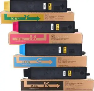 TK897 TK-897 Toner Cartridge 1T02K00US0 1T02K0CUS0 1T02K0BUS0 1T02K0AUS0 Replacement for Kyo cera FS-C8025MFP C8520MFP C8525MFP TASKalfa 205c 255 255c color printers( TK-897K TK-897C TK-897M TK-897Y)