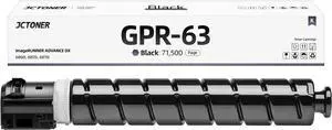 GPR-63 GPR63 Black Toner Cartridge 1-Pack with chip High Yield Replacement for Canon GPR-63 4766C003AA Compatible with ImageRUNNER Advance DX 6855i 6860 6860i 6870 6870i Printer Ink Copier All-in-One