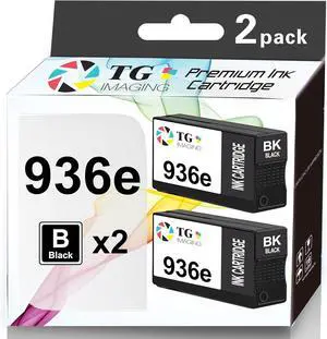 TG Imaging Compatible 936e Ink Cartridge Black Replacement for HP 936 936e XL Ink for Office Jet 9122e Office Jet Pro 9110b 9120b 9125e 9126 9128e 9130b 9135e 9730e 9720e Printers (2-Pack,4s6v6ln)