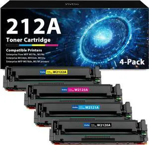 212A Toner Cartridge (with Standard Chip) Replacement for HP 212A W2120A W2121A W2122A W2123A for Color Enterprise M555 M554 M578 M555dn M554x Printer, 4 Pack Toner Cartridge Black Cyan Yellow Magenta