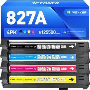 827A Toner Cartridges Set 4-Pack High Yield Replacement for HP 827A CF300A CF301A CF302A CF303A Use with Color Laserjet Enterprise Flow MFP M880z M880z+ M880z+NFC Managed Flow M880zm Printer Ink