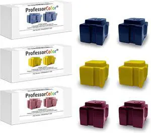 Professor Color ColorQube 8570 or ColorQube 8580 Ink Replaces 108R00926 108R00927 108R00928 (6 Repackaged OEM Inks), Bundle Includes Bypass Key for use in North American Printers - 13,200 Pages