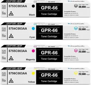 GPR-66 Toner Cartridge Replacement for Canon GPR66 5753C003AA 5754C003AA 5755C003AA 5756C003AA Toner for ImageRunner Advance DX C3926i DX C3930i DX C3935i Printer (Black Cyan Magenta Yellow, 4-Pack)