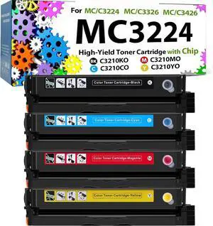 Toner Cartridges for Lexmark MC3224 MC3326 MC3426 Printer,C3210k0 C3210C0 C3210M0 C3210Y0 Replacement MC3326i MC3224i C3224dw C3326dw MC3224dwe MC3224adwe MC3326adwe MC3426adw Ink Cartridge(4 Pack)
