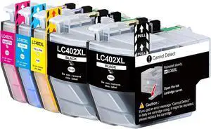 Compatible LC402 LC402XL Ink Cartridges Replacement for Brother LC402 LC 402 LC402XL High Yield Work for Brother MFC-J6540DW MFC-J5340DW MFC-J6740DW MFC-J6940DW Printer 5-Pack (2BK, 1C, 1M, 1Y)