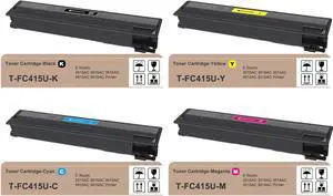 T-FC415U Toner Cartridge Set (4-Pack, CMYK) High Yield Comaptible TFC415U T-FC415U-K T-FC415U-C T-FC415U-M T-FC415U-Y Toner Cartridge for Toshiba E-Studio 2515AC 3015AC 3515AC 4515AC 5015AC Printer