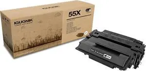 1-Pack 55X CE255X High Yield Black Toner Cartridge, Replacement for HP 55X CE255X for P3015 P3015d P3015n P3015dn P3015x Pro MFP M521dn M521dw Enterprise 500 MFP M525dn M525f Flow MFP M525c Printer