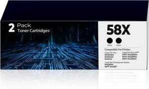 58X Toner Cartridge Black Laser Jet Pro M404dw Enterprise M406dn Compatible for HP 58X Toner Cartridge Compatible for MFP M430f M404dn M404n MFP M428fdw MFP M428fdn MFP M428dw M404dw Printer (2 Pack)