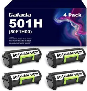 Galada 50F1H00 501H Remanufactured High-Yield Toner Cartridge Replacement for Lexmark 501H 50F1H00 for MS310d MS310dn MS312dn MS315dn MS410d MS410dn MS415dn MS510dn MS610dn Printer4 Pack,Black