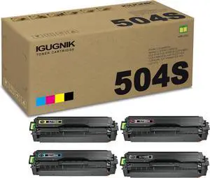 4 Pack CLT-K504S C504S M504S Y504S BK/C/M/Y Toner Cartridge Replacement for Samsung CLT 504S Work with Xpress C1810W C1860FW CLX-4195 CLX-4195FW CLX-4195N CLX-4195FW CLX-4170 CLP 415 CLP 415N|CLT 504S