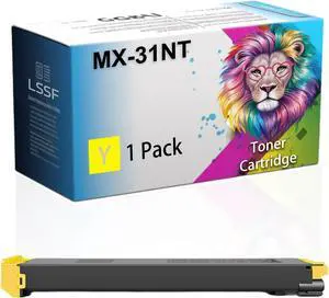 Compatible for Sharp MX-2600N MX-3100N MX-4100N MX-4101N MX-5001N Printers, MX-31NT MX31NTBA MX31NTCA MX31NTMA MX31NTYA Toner Cartridge, Ultra-High Print Page Count with Chip 18000 Pages (Yellow)