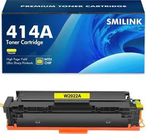 414A 414X Yellow Toner Cartridge: (with Chip) Compatible Replacement for HP 414A 414X W2022A W2022X Work for HP414A Color Pro MFP M479fdw M479fdn M454dw M454dn M479dw m479 m454 Printer Ink (1-Pack)