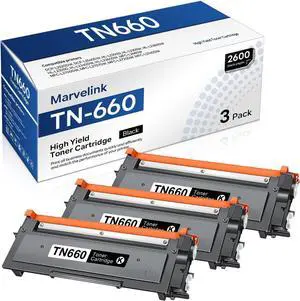 TN660 TN-660 High Yield Toner Cartridge Replacement for Brother TN660 TN-660 TN 660 Compatible with HL-L2300D HL-L2380DW HL-L2320D DCP-L2520DW DCP-L2540DW MFC-L2700DW Printer Ink (3Pack, Black)