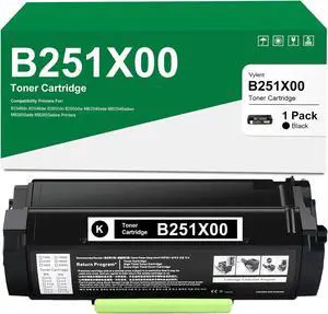 B251X00 Toner Cartridge (with chip) Replacement for Lexmark B251X00 Black Toner Cartridge for Lexmark B2546dn B2546dw B2650dn B2650dw MB2546ade MB2546adwe MB2650ade MB2650adwe Printers Ink 1-Pack