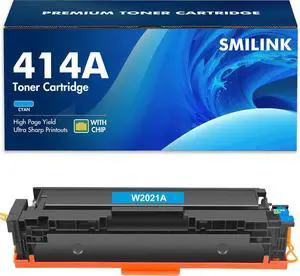 414A 414X Cyan Toner Cartridge: (with Chip) Compatible Replacement for HP 414A 414X W2021A W2021X Work for HP414A Color Pro MFP M479fdw M479fdn M454dw M454dn M479dw m479 m454 Printer Ink (1-Pack)