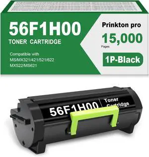 Remanufactured 56F1H00 (15000 Pages ) High Yield Black Toner Cartridge Compatible with Lexmark 56F1H00 56F1000 56F1X00 56F1U00 for MS321 MS421 MS521 MS621 MS622 MX321 MX421 MX521 MX522 MX622 Printers