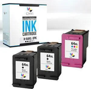 64XL Replacement Combo Pack Ink Cartridges for HP Envy 7130, 7132, 7155, 7158, 7164, 7800, 7820, 7830, 7855, 7858, 7864, 7200e, 7210s, 7220e, 7252e, 7255e, 7258e, 7925e, 7955e (2 Black, 1 Color) 64XL Replacement Combo Pack Ink Cartridges for HP Envy 7130, 7132, 7155, 7158, 7164, 7800, 7820, 7830, 7855, 7858, 7864, 7200e, 7210s, 7220e, 7252e, 7255e, 7258e, 7925e, 7955e (2 Black, 1 Color)