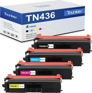 Tounker TN433 TN436 Compatible Toner Cartridge Replacement for Brother TN433 TN436BK TN431 for HL-L8360CDW MFC-L8900CDW HL-L8260CDW HL-L8360CDWT HL-L9310CDW MFCL8610CDW MFCL9570CDW Printer (4 Packs)