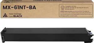MX-60NT MX-61NT Black Toner Cartridge 1-Pack Replacement for Sharp MX-60NT-BA MX-61NT-BA MX-60NTBA MX-61NTBA Toner Cartridge for MX-2651 MX-3051 MX-3071 MX-3551 MX-3571 MX-4051 MX-4071 Printer Ink