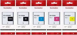 PFI-030 Pigment Ink Tank Kit 55-ml 5-Pack PFI030 PFI-030MBK PFI-030BK PFI-030C PFI-030M PFI-030Y Ink Replacement for Canon PFI-030 Ink Cartridge for ImagePrograf TA-20 TA-30 TM-240 TM-340 Printer Ink