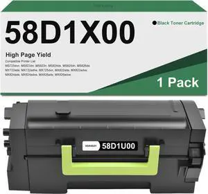 Remanufactured 58D1X00 Extra High Yield Black Toner Replacement for Lexmark 58D1X00 Black Toner Cartridge for MS331dn MS431dn MS431dw MX331adn MX431adn MX431adw MX432adwe Printer Toner (1-Pack, Black)