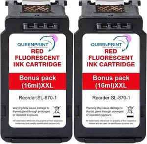 SL 870-1 SL-870-1 Fluorescent Red Ink Cartridge High Pages Compatible for SL-870-1 XXL Red Ink Replacement for The PB New SendPro Mailstation Postage Machines (CSD1) SL 870 1 2 Pack XXL (16ml*2)